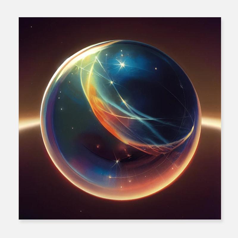 Weltraum Murmel Version 3 Poster 20x20 cm