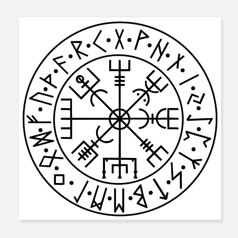 Rune, Altes gotisches Zeichen Poster 20x20 cm