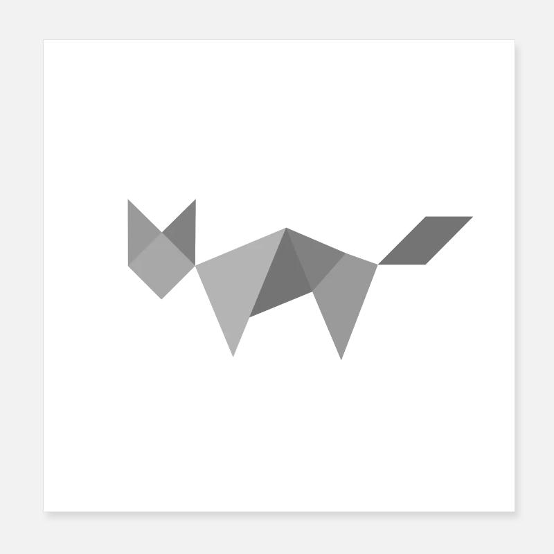 Cat - Tangram Poster 8" x 8" (20x20 cm)