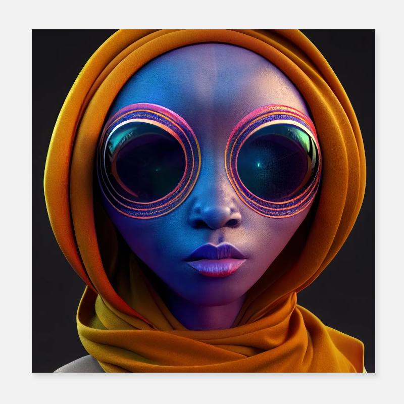 Dream about headscarf - Poster 8" x 8" (20x20 cm) - white