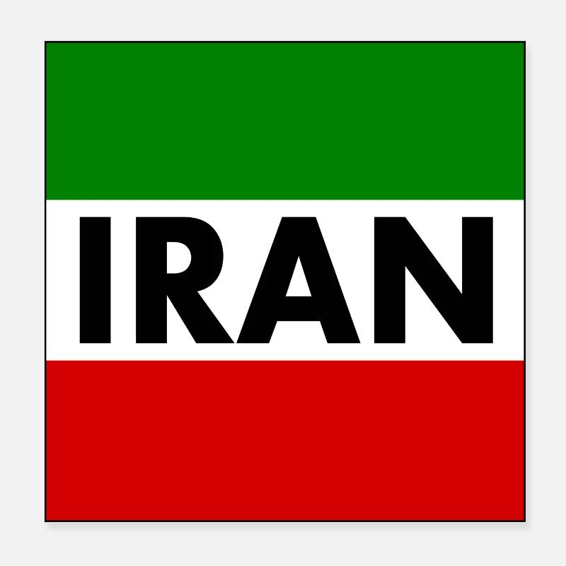 IRAN FLAG IRANIAN FLAG Poster 8" x 8" (20x20 cm)