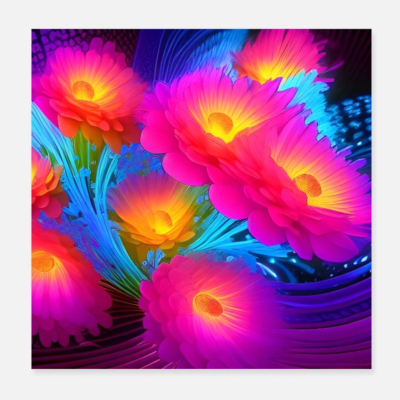 Flowers Poster 8" x 8" (20x20 cm)