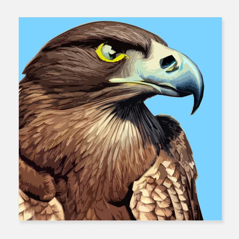 Adlerkopf-Illustration Poster 20x20 cm