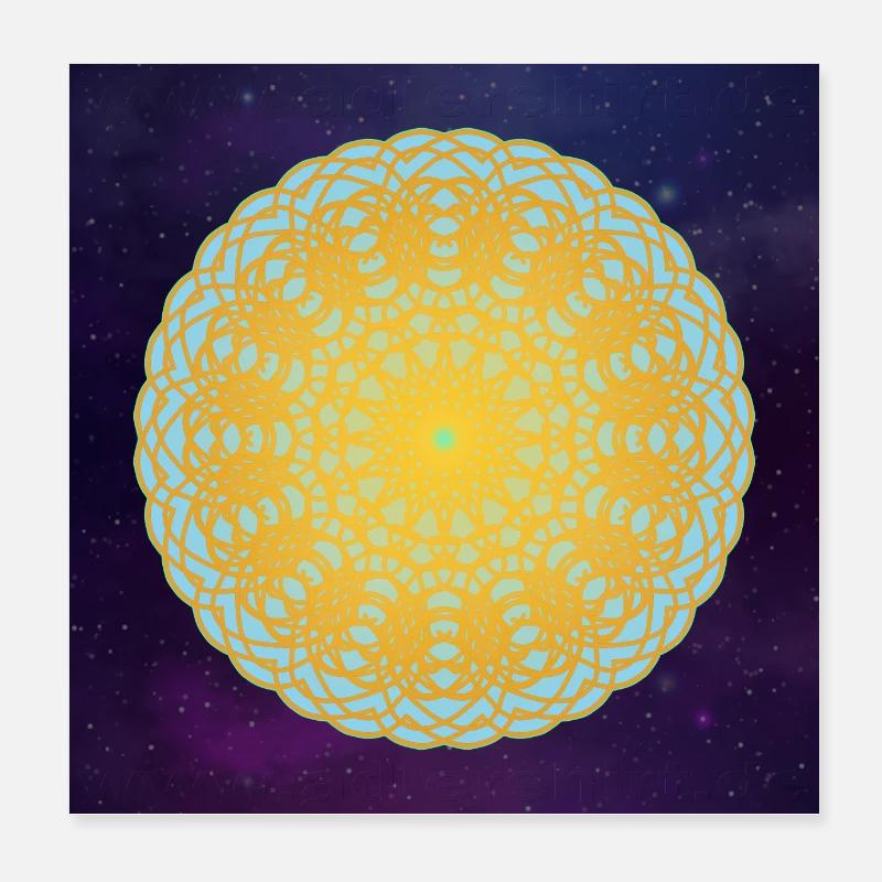 Mandala Sky Light - Univers - Poster 20 x 20 cm - blanc