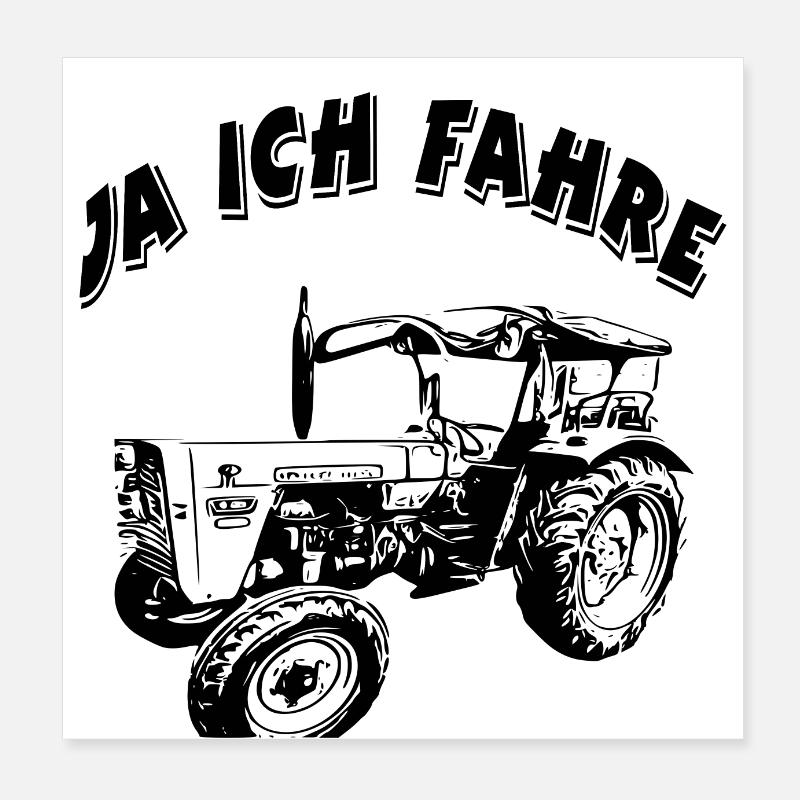 Traktor Poster 20x20 cm