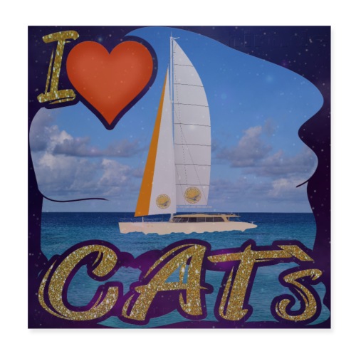 I Love CAT`s - Catamaran - Universum - Poster 20x20 cm