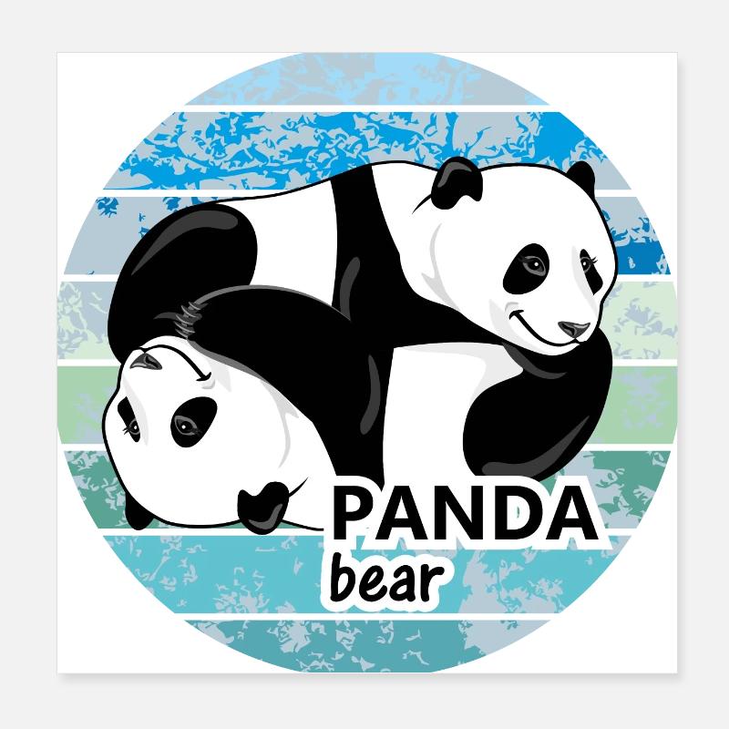 Cute panda bears Poster 8" x 8" (20x20 cm)