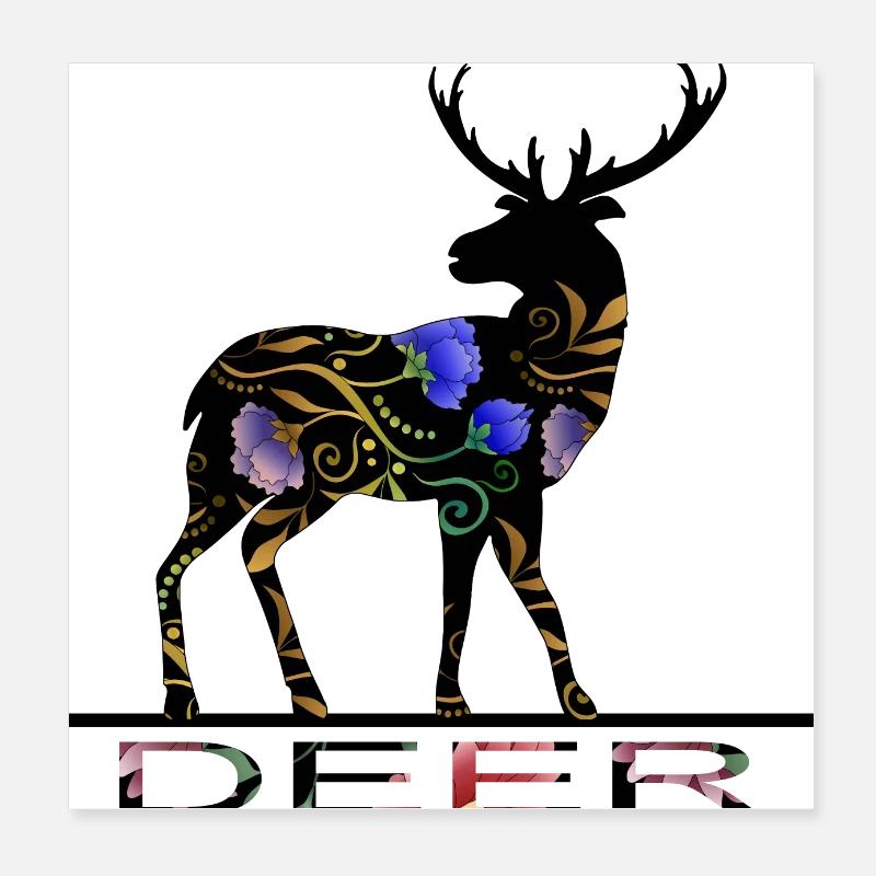 Hirsch Poster 20x20 cm