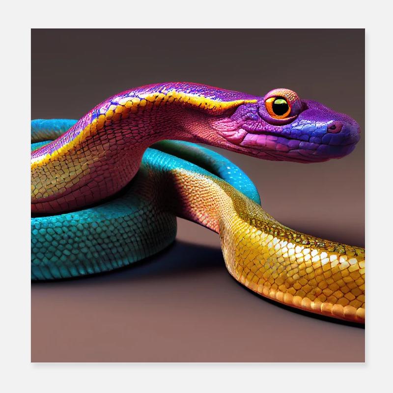 Dream about snake - Poster 8" x 8" (20x20 cm) - white