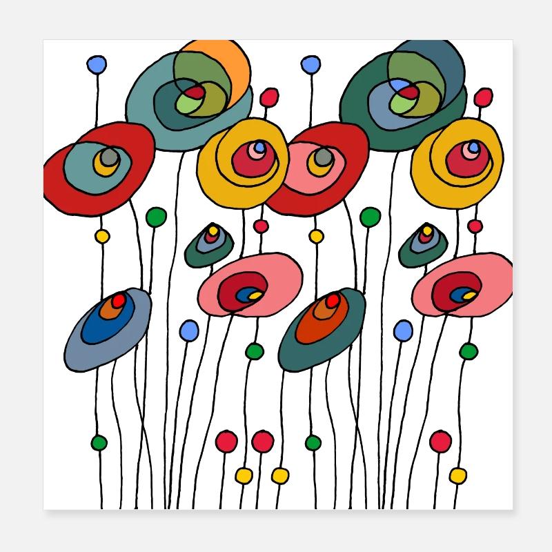 Blumen Poster 20x20 cm