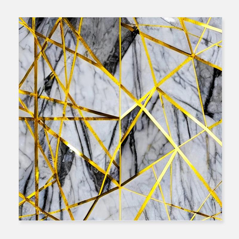 Marmor Mosaik Gold Textur Poster 20x20 cm