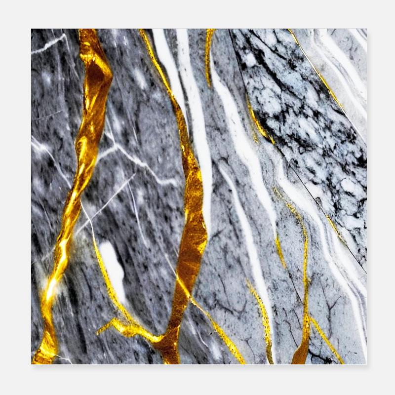 Marmor Gold Textur Poster 20x20 cm