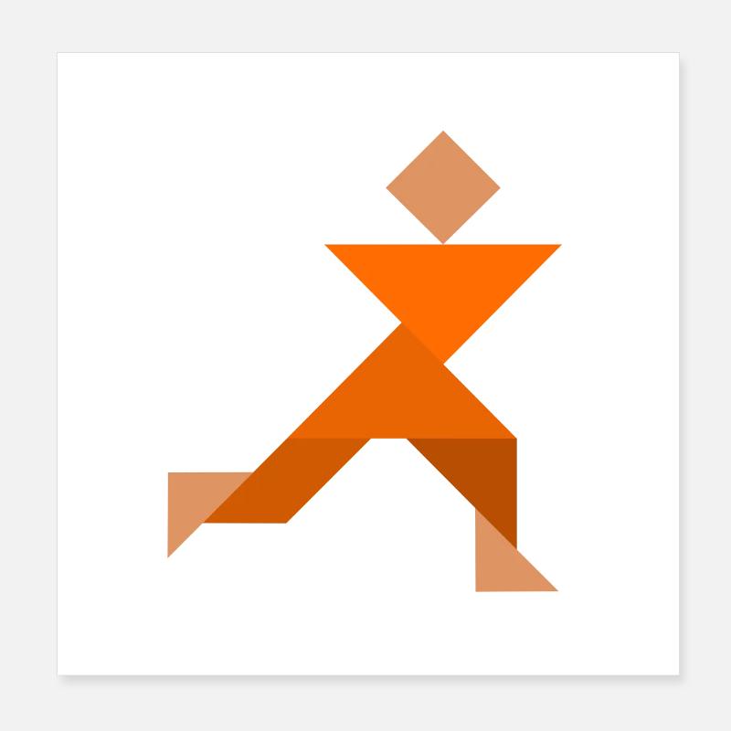 Sprinter - Tangram Poster 20x20 cm