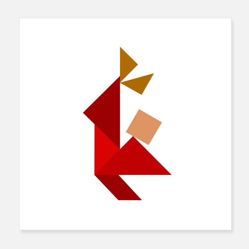 Breakdancer - Tangram Poster 20 x 20 cm