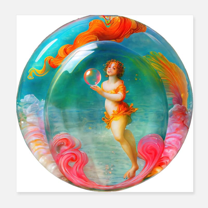 venus in der seifenblase Poster 20x20 cm