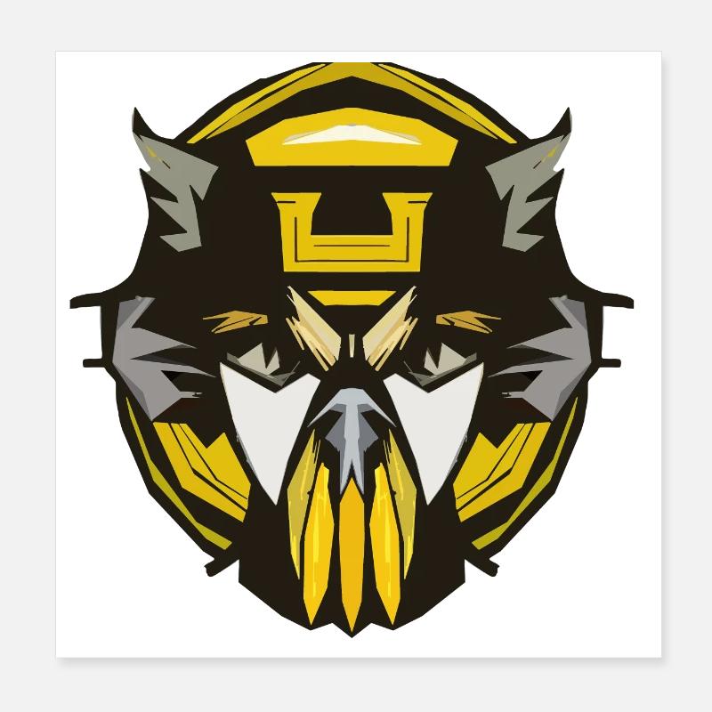 Kriegermaske der Zukunft Poster 20x20 cm