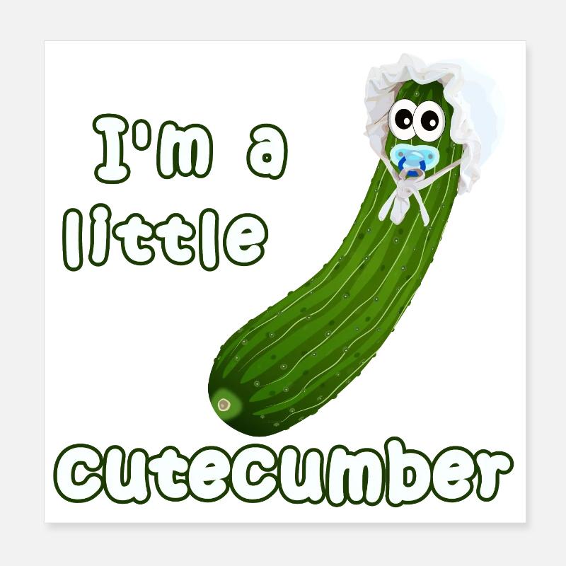 Little Cutecumber - Doux et charmant bébé concombre Poster 20 x 20 cm