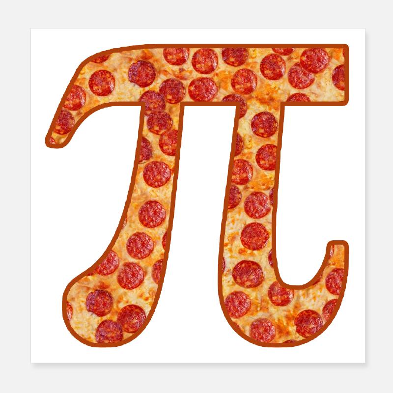 Pizza Pi Day Back to School Poster 8" x 8" (20x20 cm)