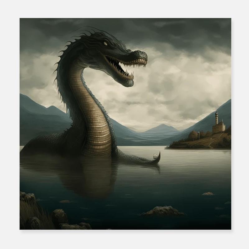 Le monstre du Loch Ness Version 1 Poster 20 x 20 cm
