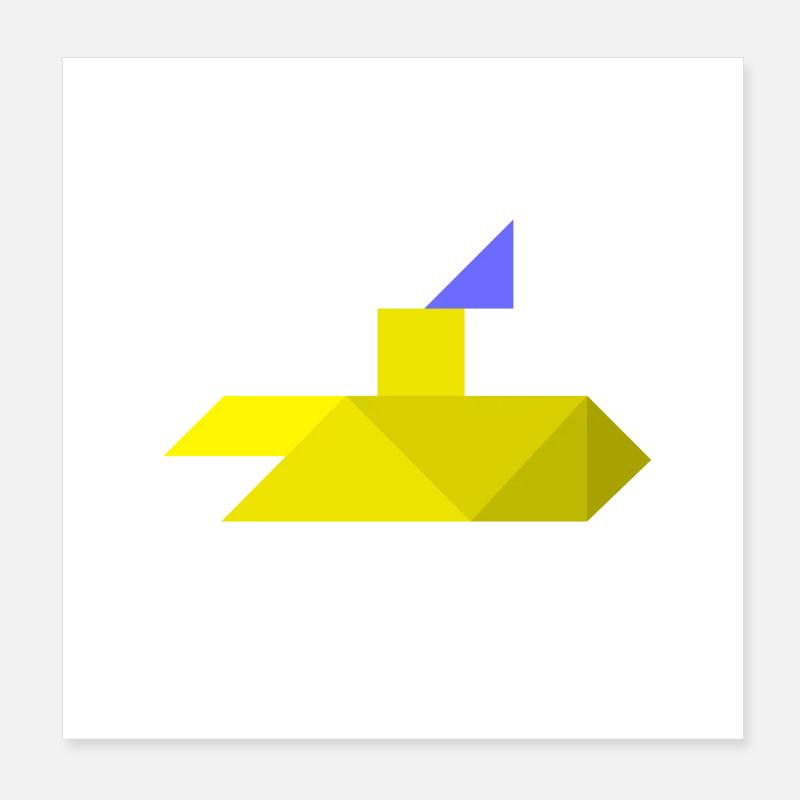 Sous-marin - Tangram Poster 20 x 20 cm