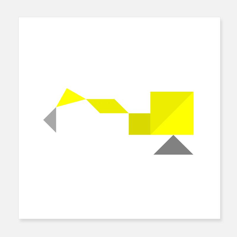 Excavators - Tangram Poster 8" x 8" (20x20 cm)