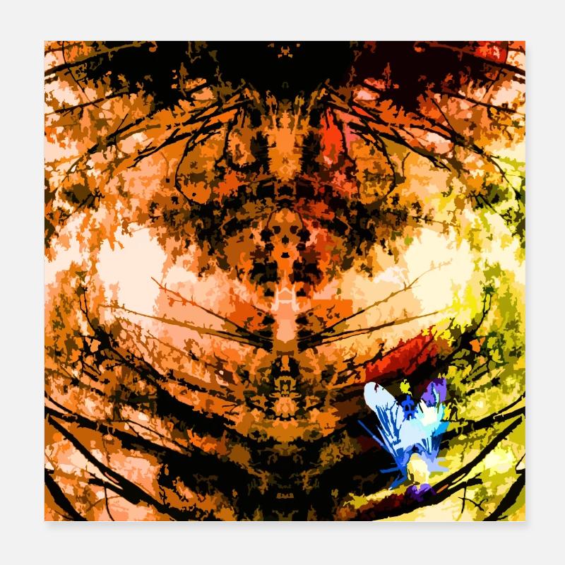 Autumn Tree Radial Poster 8" x 8" (20x20 cm)