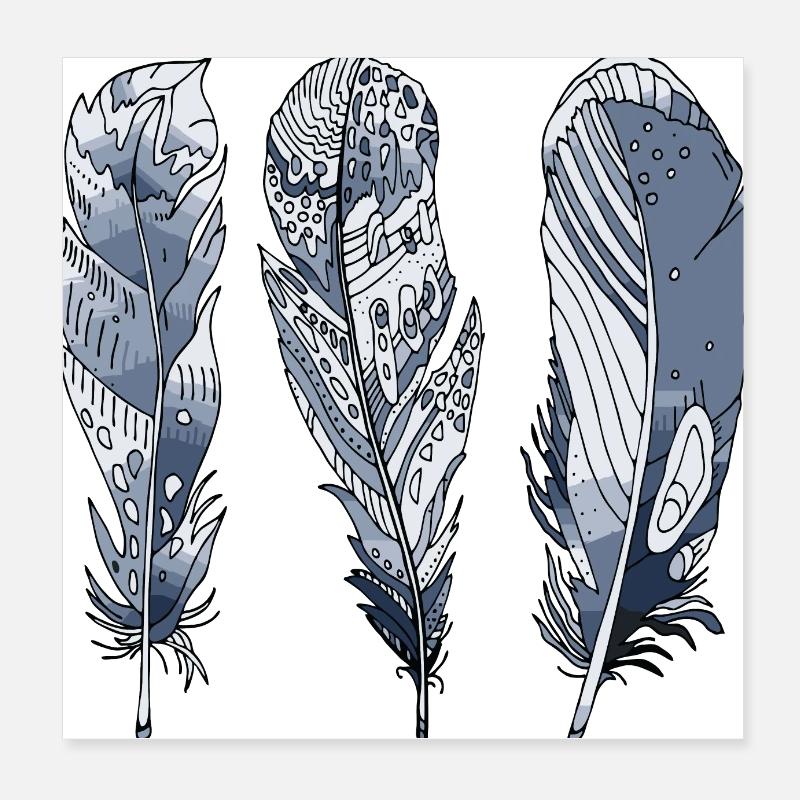 Feder Poster 20x20 cm