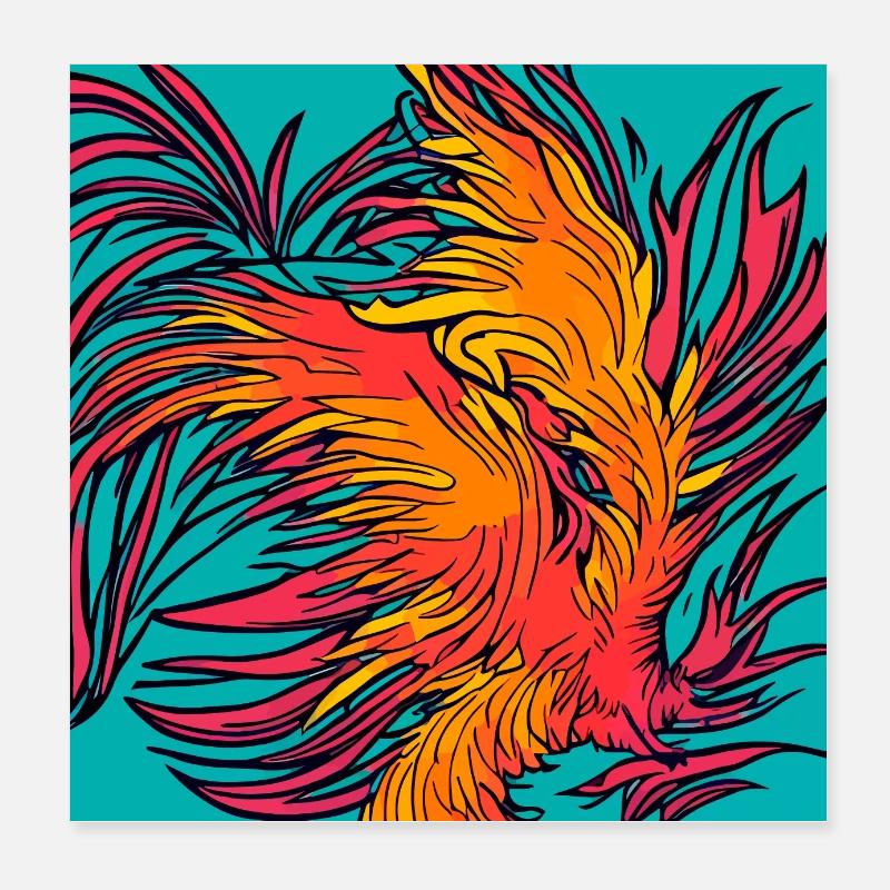 Illustration d’un phénix, style vectoriel Poster 20 x 20 cm