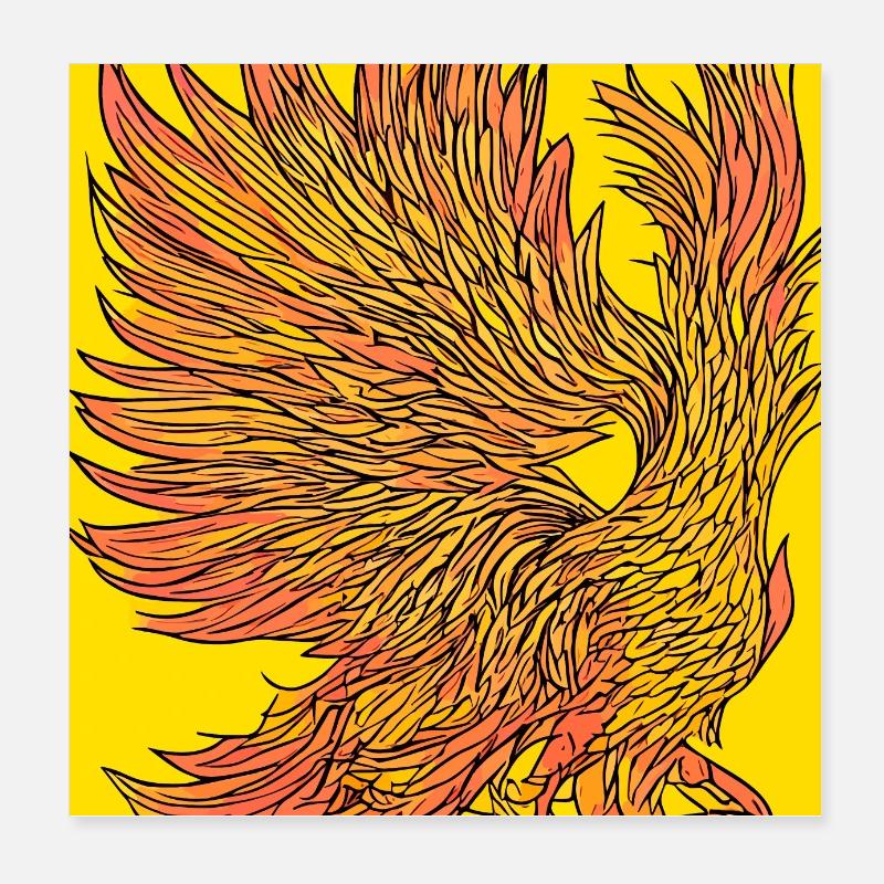 Illustration of a phoenix, vector style Poster 8" x 8" (20x20 cm)