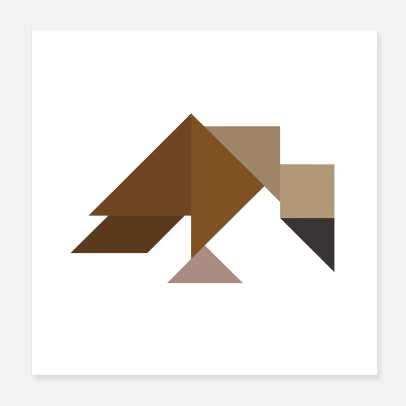 Vulture - Tangram Poster 8" x 8" (20x20 cm)