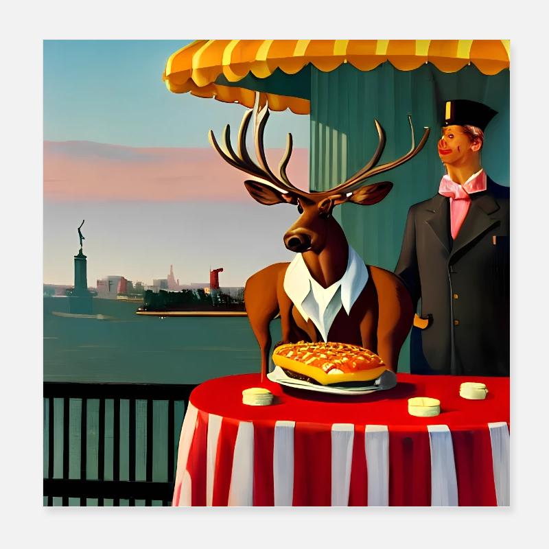 Moose Burger Poster 8" x 8" (20x20 cm)