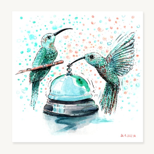 Kolibris klingeln - Poster 20x20 cm