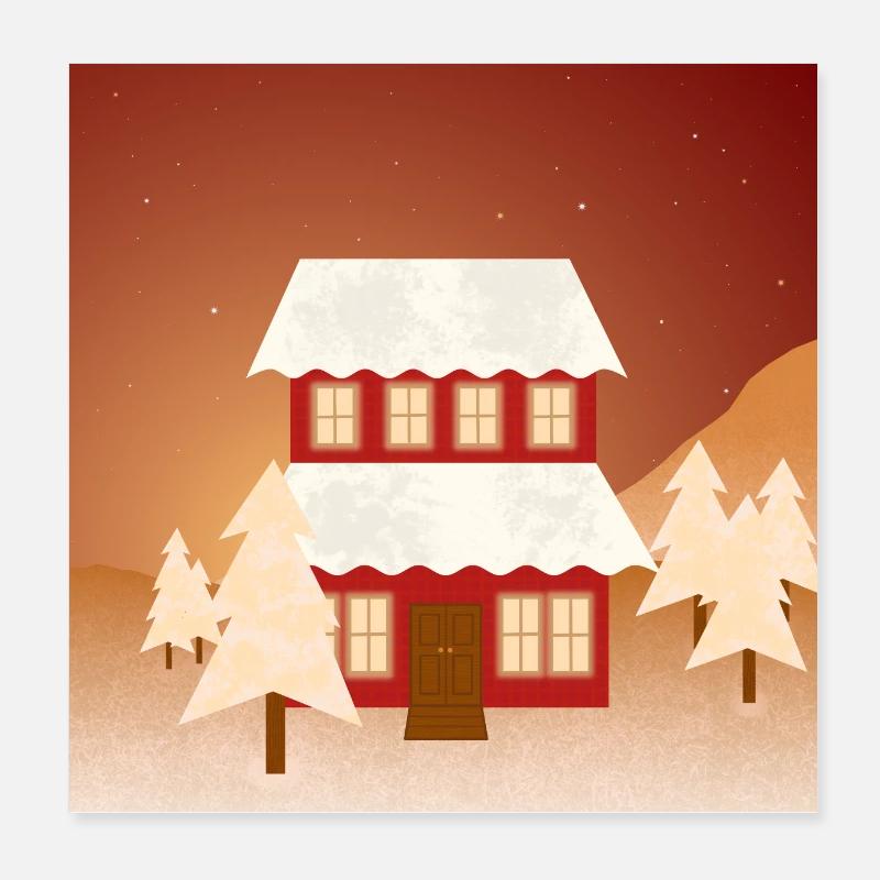 Paysage de Noël Poster 20 x 20 cm