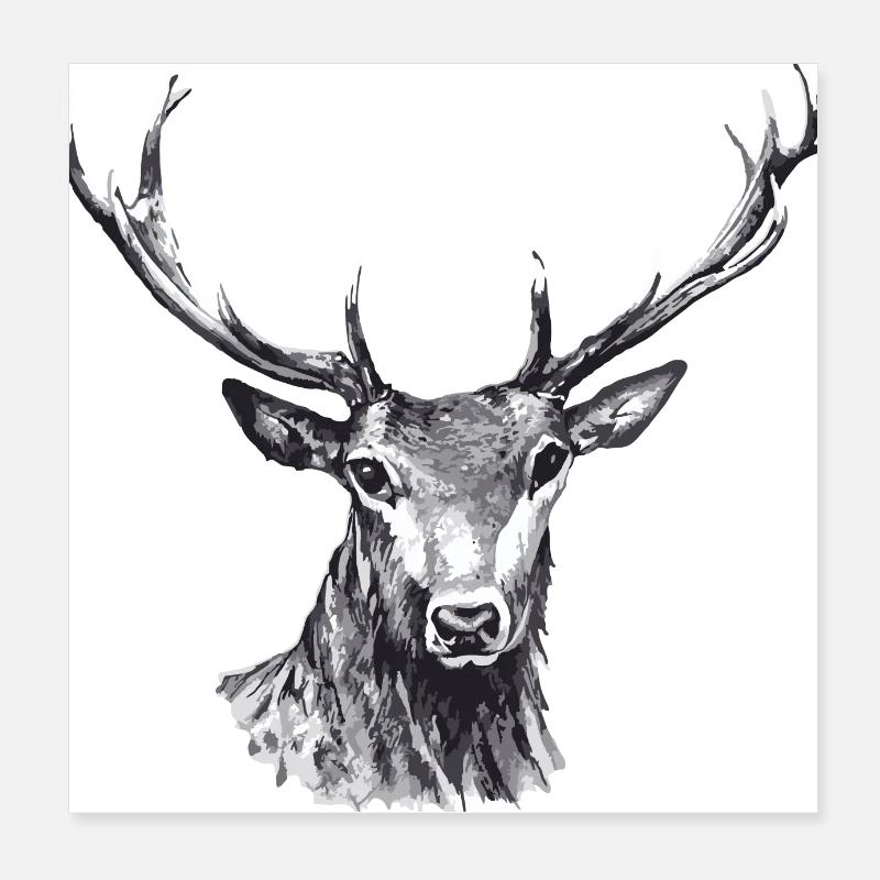 Cerf Poster 20 x 20 cm
