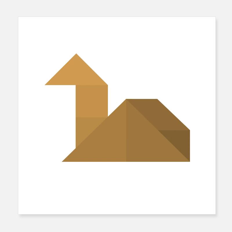 Kamel - Tangram Poster 20x20 cm