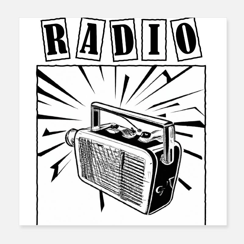 Radio Retro 2 Poster 20x20 cm