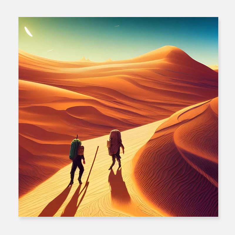 Journey in the desert Poster 8" x 8" (20x20 cm)