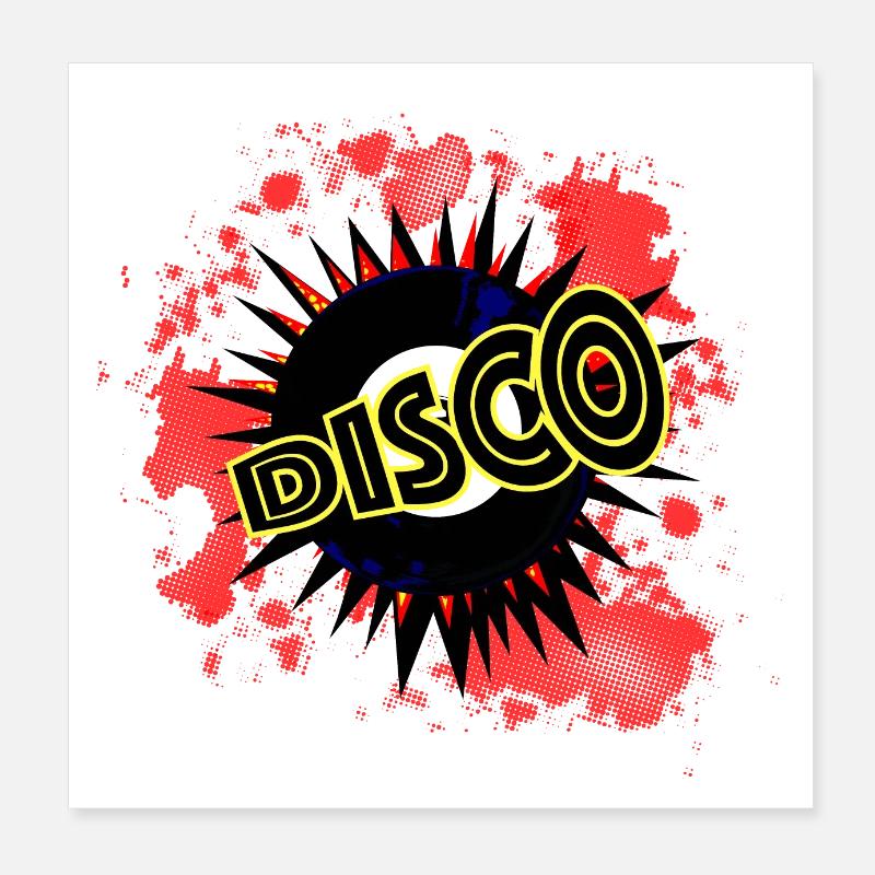 Explosion du disque Disco 45 tours - Poster 20 x 20 cm - blanc