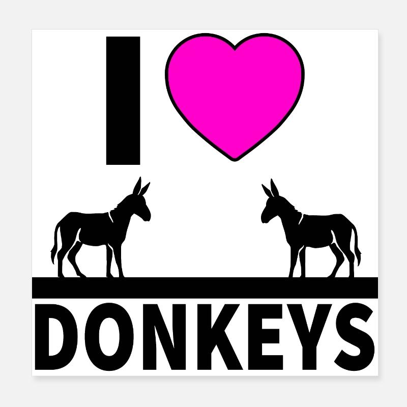 Donkey Poster 8" x 8" (20x20 cm)