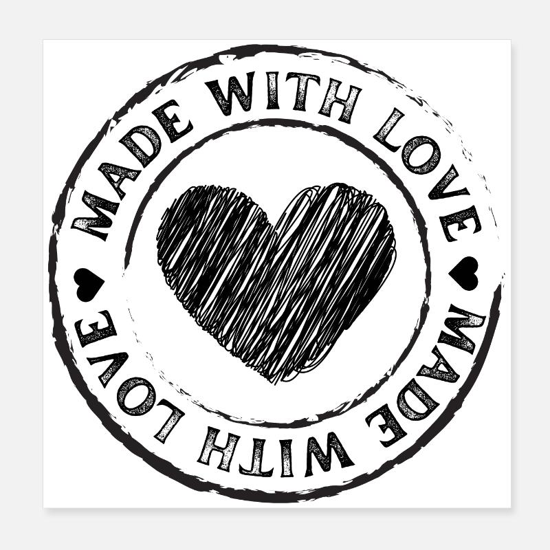 MADE WITH LOVE Poster 8" x 8" (20x20 cm)