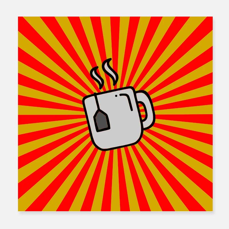 Sunburst Tea rouge jaune-Sunrise Teacup Poster 20 x 20 cm