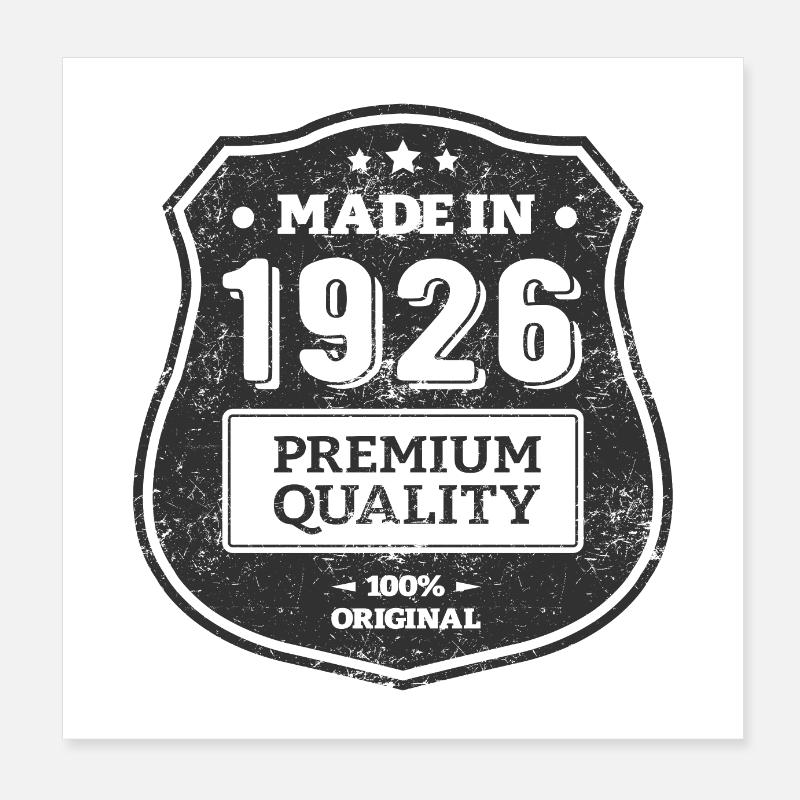 MADE IN 1926 Poster 8" x 8" (20x20 cm)