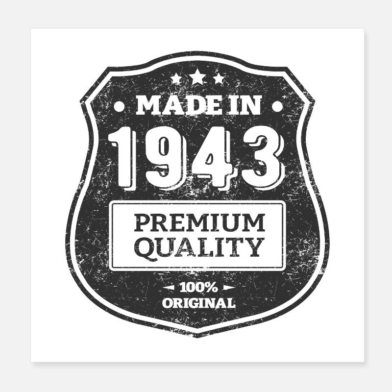 HERGESTELLT 1943 Poster 20x20 cm