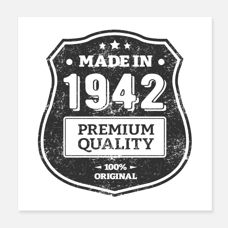 MADE IN 1942 Poster 8" x 8" (20x20 cm)