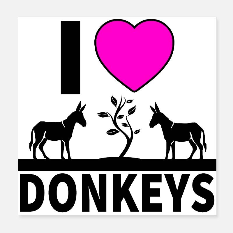 Esel Poster 20x20 cm