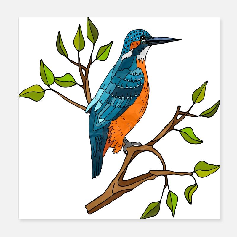 Oiseau coloré Poster 20 x 20 cm