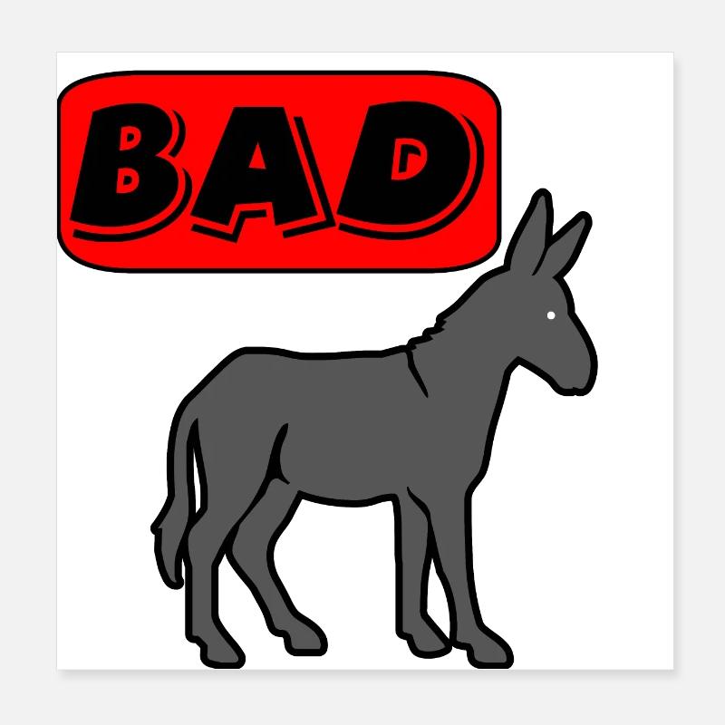 Donkey Poster 8" x 8" (20x20 cm)