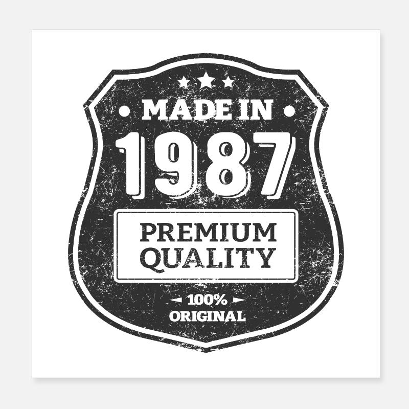 HERGESTELLT 1987 Poster 20x20 cm