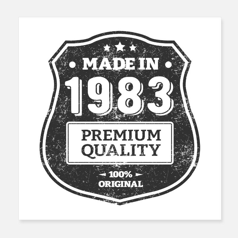 HERGESTELLT 1983 Poster 20x20 cm