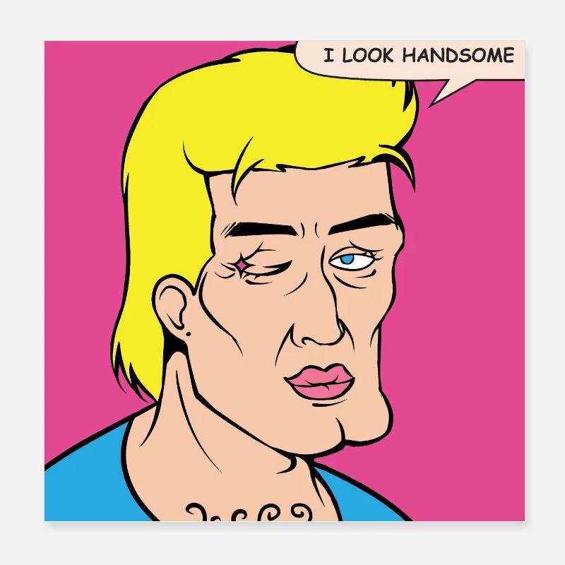 Pop-Art Selbstlob im Comicstil Poster 20x20 cm